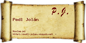 Pedl Jolán névjegykártya